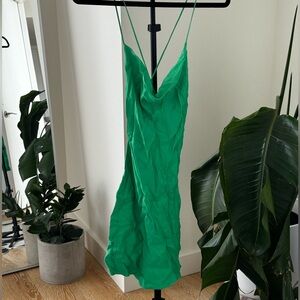 Zara green mini cocktail dress